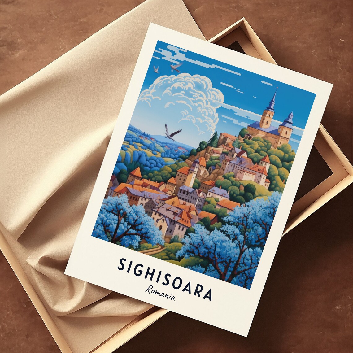Sighisoara Citadel Travel Poster, Romania City Print - Image 3