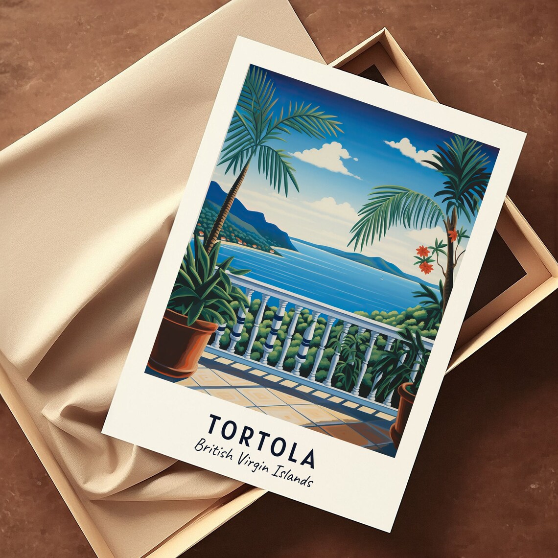 Tortola British Virgin Islands Terrace Bay View Travel Poster - Image 3