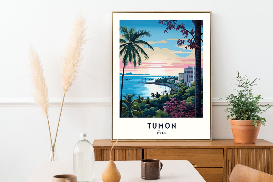 Tumon Travel Print Wall Art Tumon Guam City Print Tumon Travel Gift Tumon City Poster Travel Gift Tumon Home Decor - Image 2