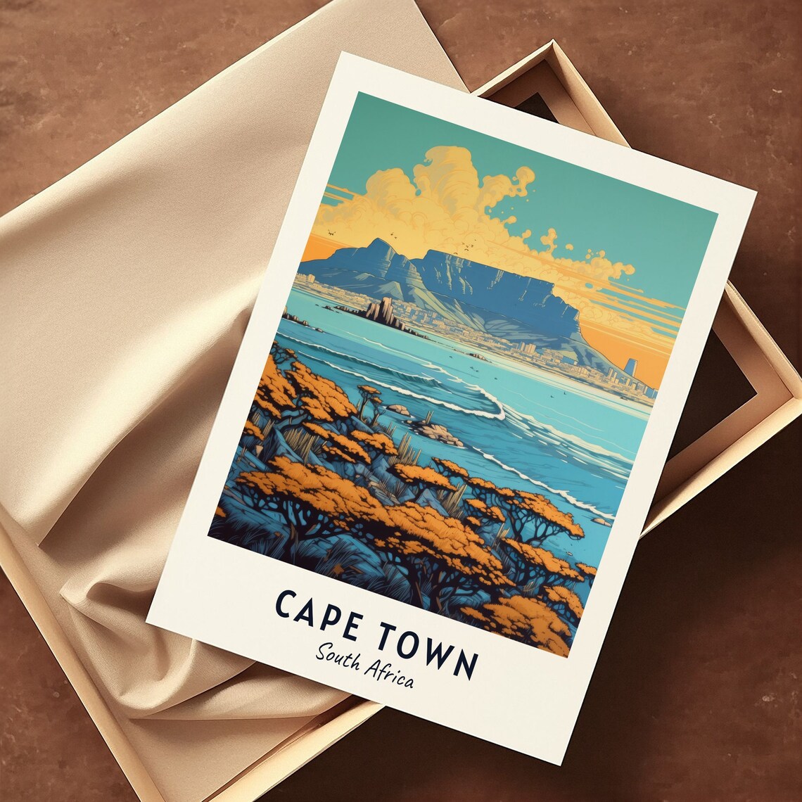 Table Mountain Travel Poster, Cape Town South Africa - Image 3