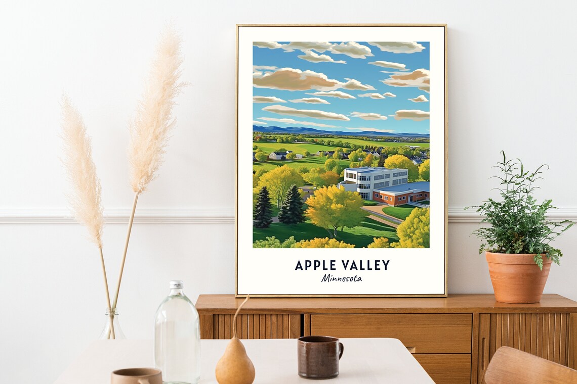 Apple Valley Minnesota Autumn Suburb Valley View Travel Poster - Image 2