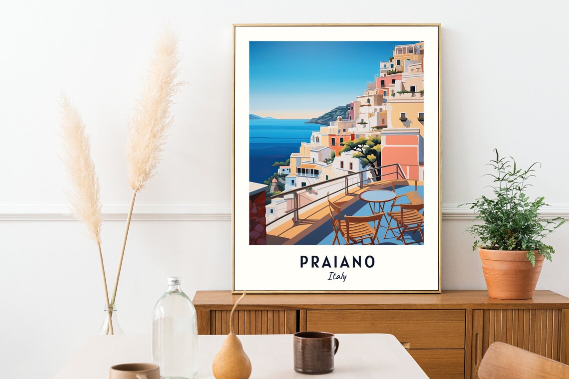 Praiano City Travel Poster, Italy Place Print - Image 2