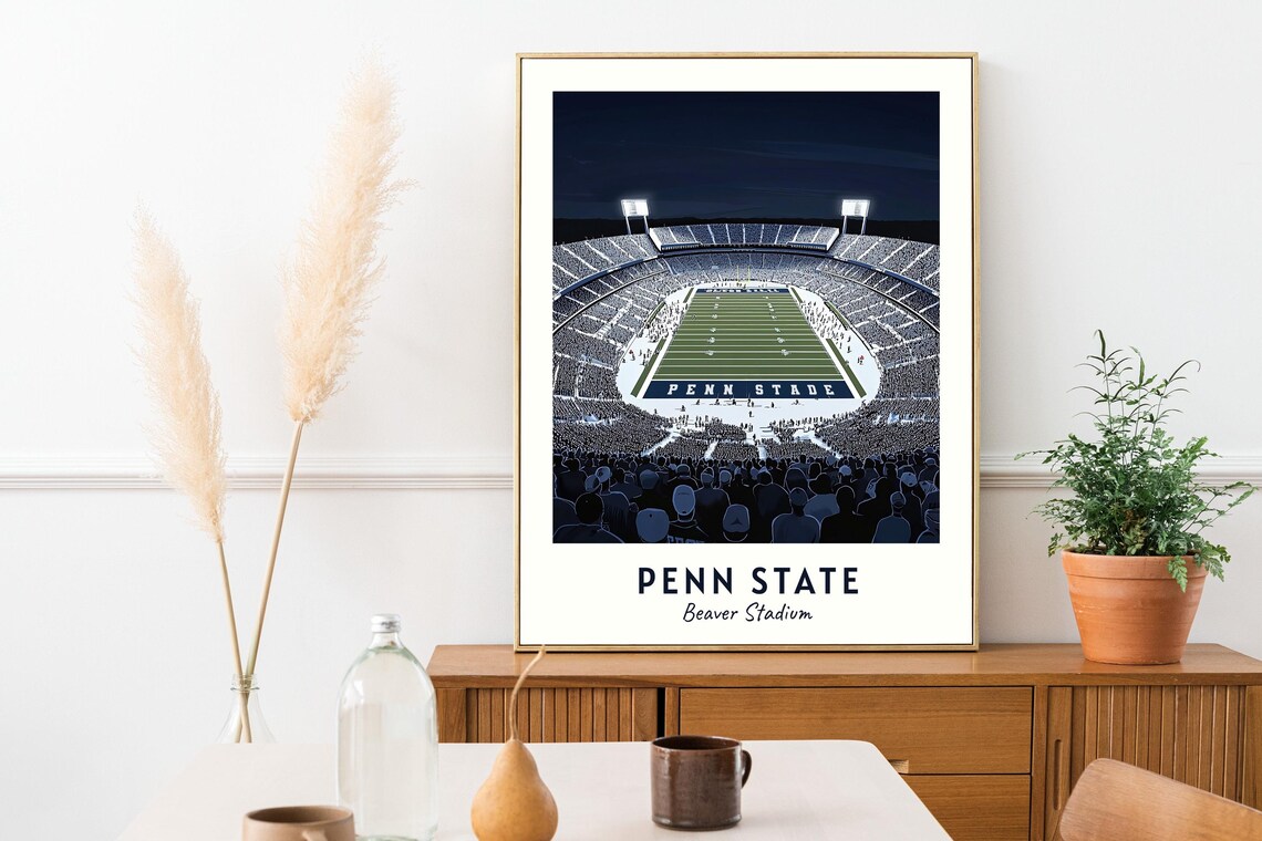 Penn State Beaver Stadium Night Game Nittany Lions Football Poster - Image 2