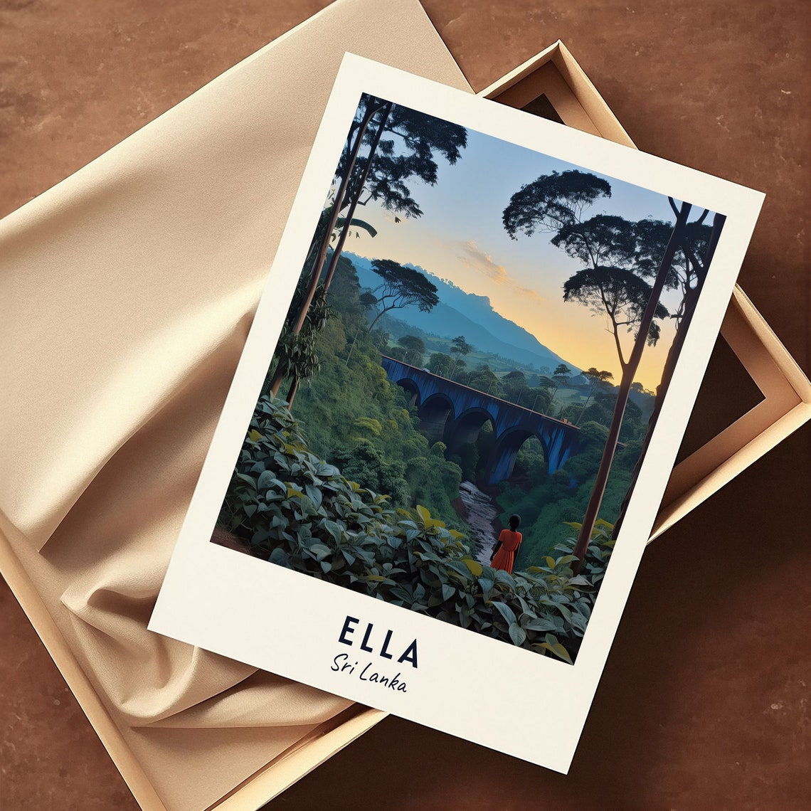 Ella Sri Lanka Nine Arch Bridge Jungle Dusk View Travel Poster - Image 3