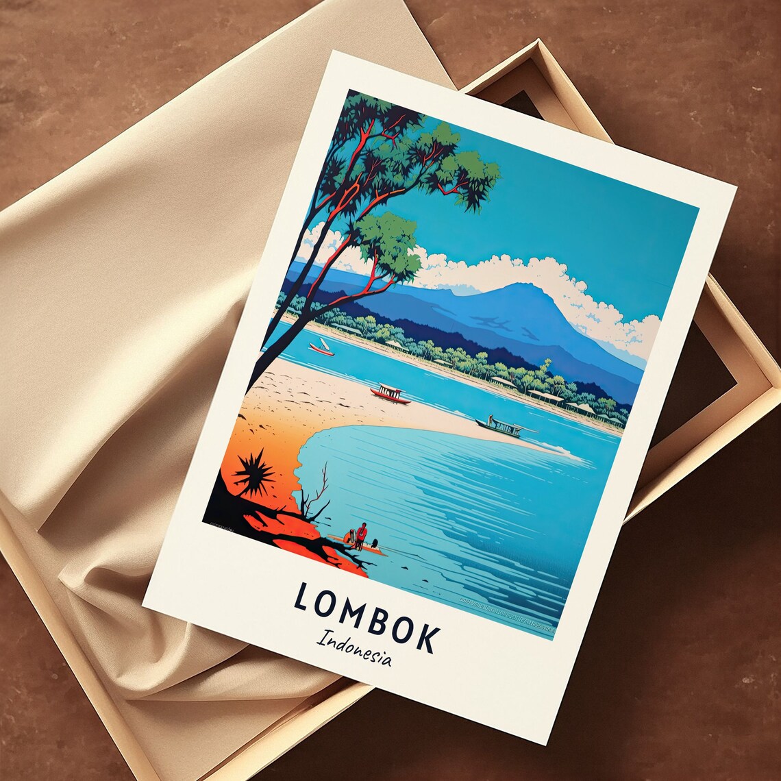 Gili Islands Lombok Indonesia White Sand Beach Escape Poster - Image 3
