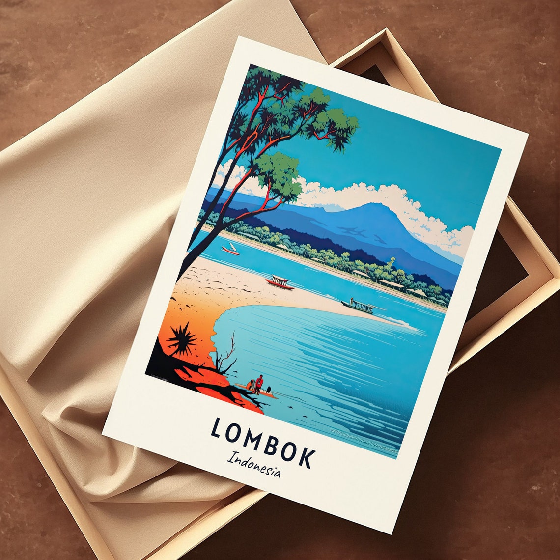 Gili Islands Travel Print Wall Art Lombok Indonesia City Print Gili Islands Travel Gift Gili Islands Poster Wall Art - Image 3