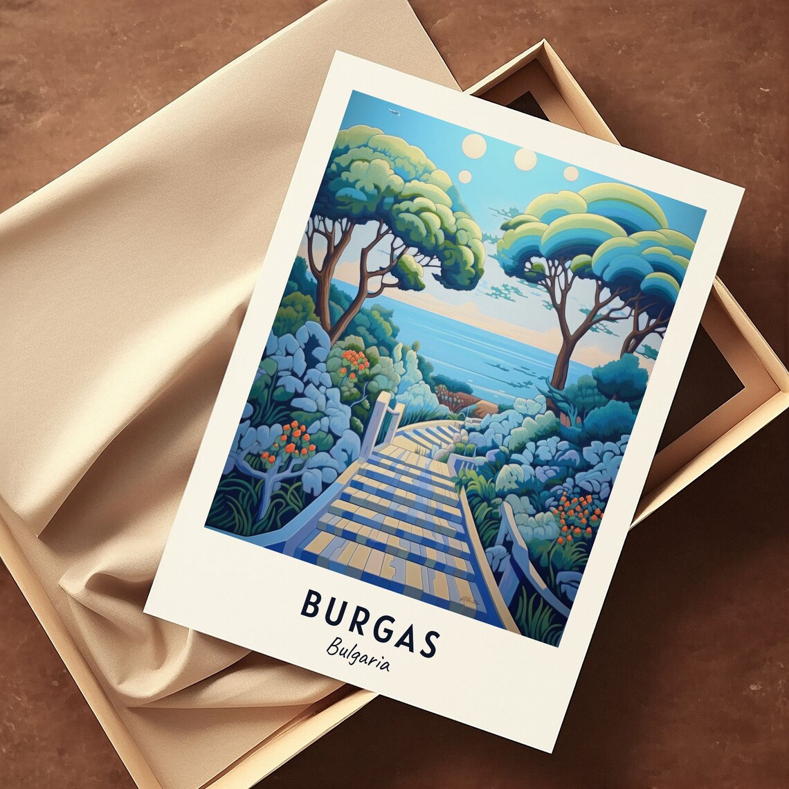 Burgas Sea Garden Travel Poster, Burgas Bulgaria - Image 3