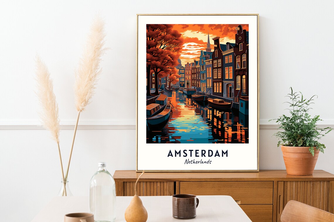 Amsterdam Travel Gift City Poster Print - Image 2