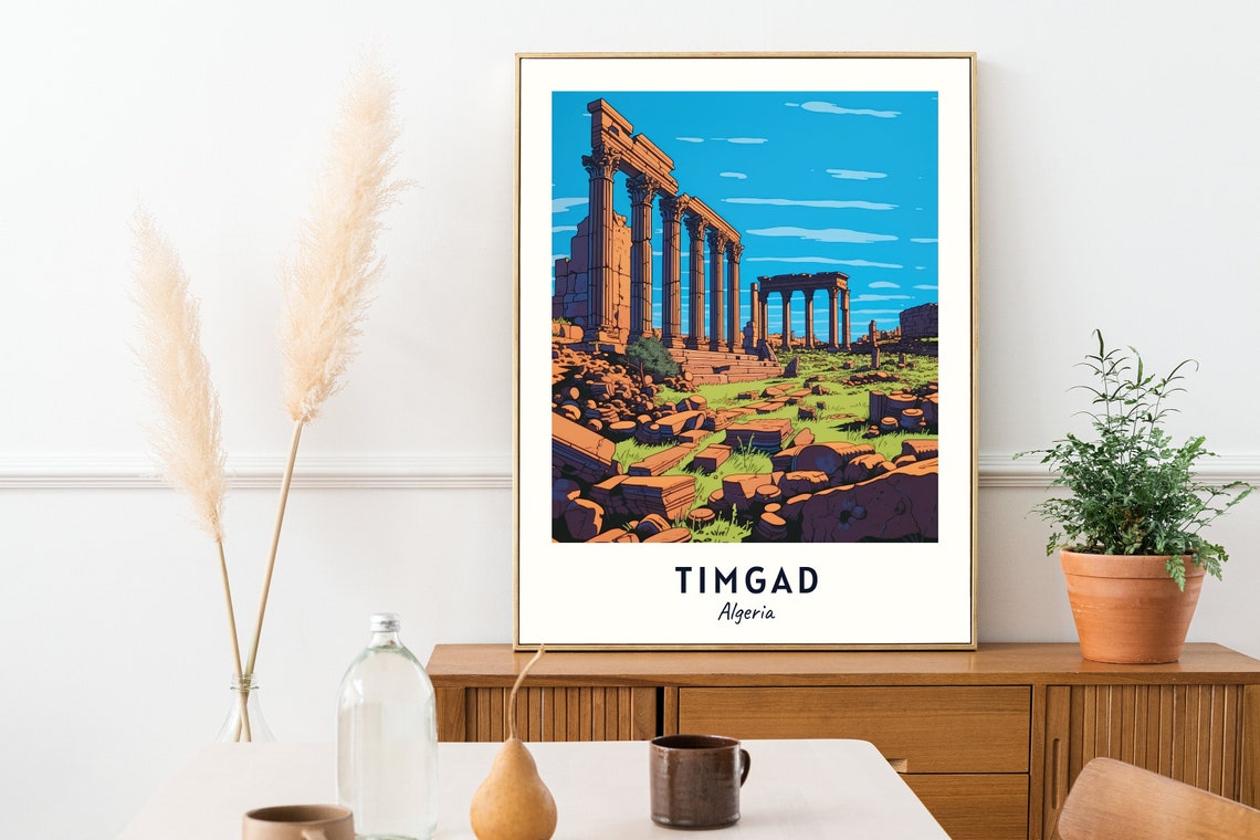 Timgad Roman Ruins Unesco World Heritage Site Travel Print Wall Art Timgad Algeria City Print Travel Gift Wall Art - Image 2