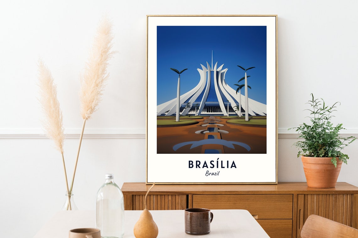 Braslia Travel Print Wall Art Braslia Brazil City Print Braslia Travel Gift Braslia City Poster Travel Gift - Image 2