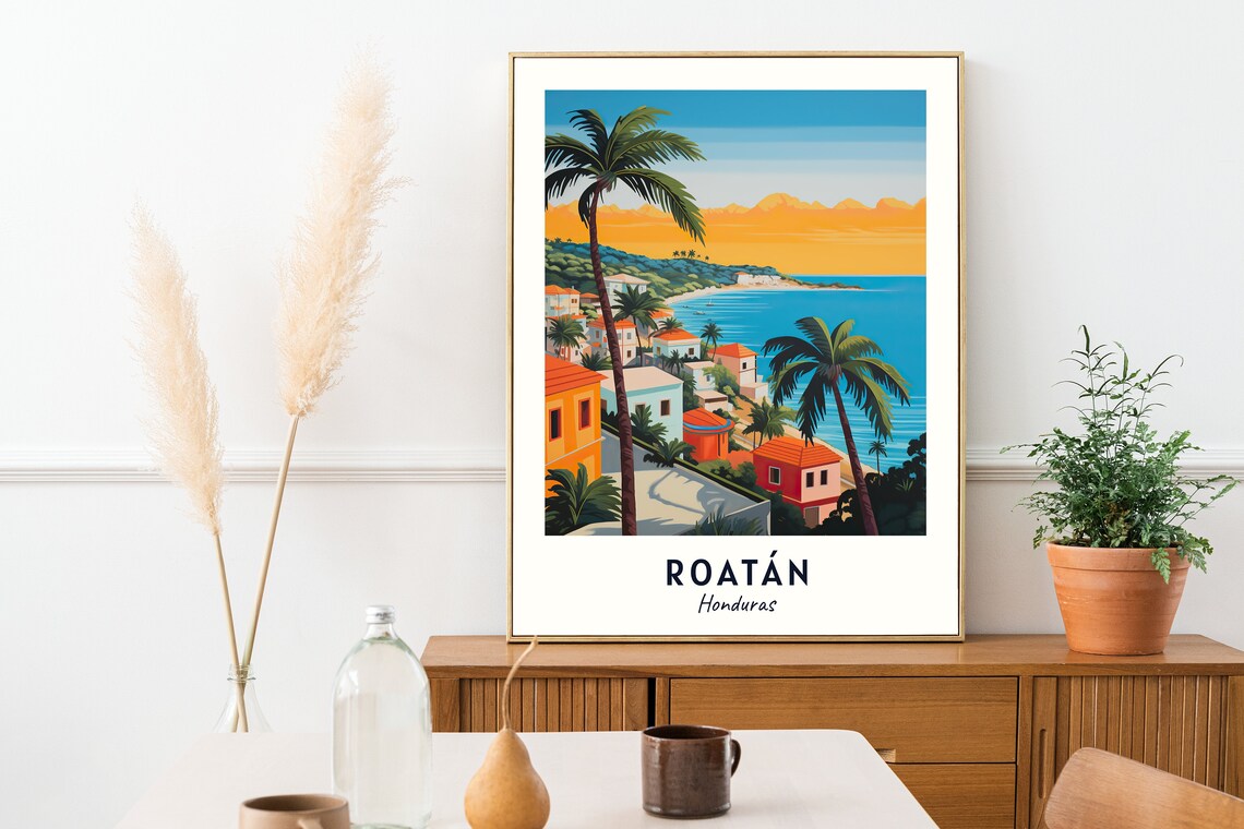 Roatn Honduras Travel Poster, City Print - Image 2