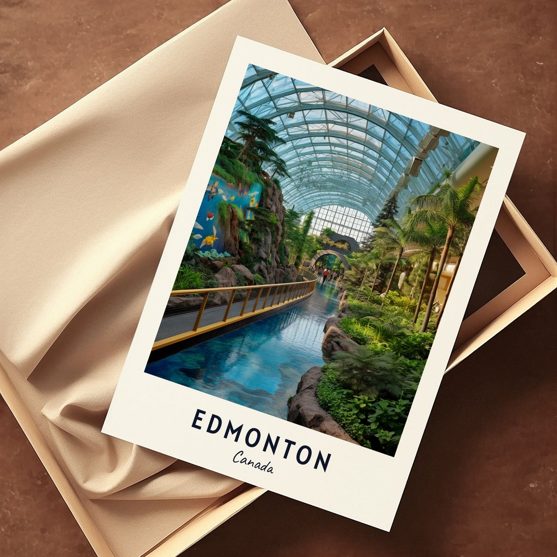 Edmonton Canada Glass Dome Tropical Conservatory Travel Poster - Image 3