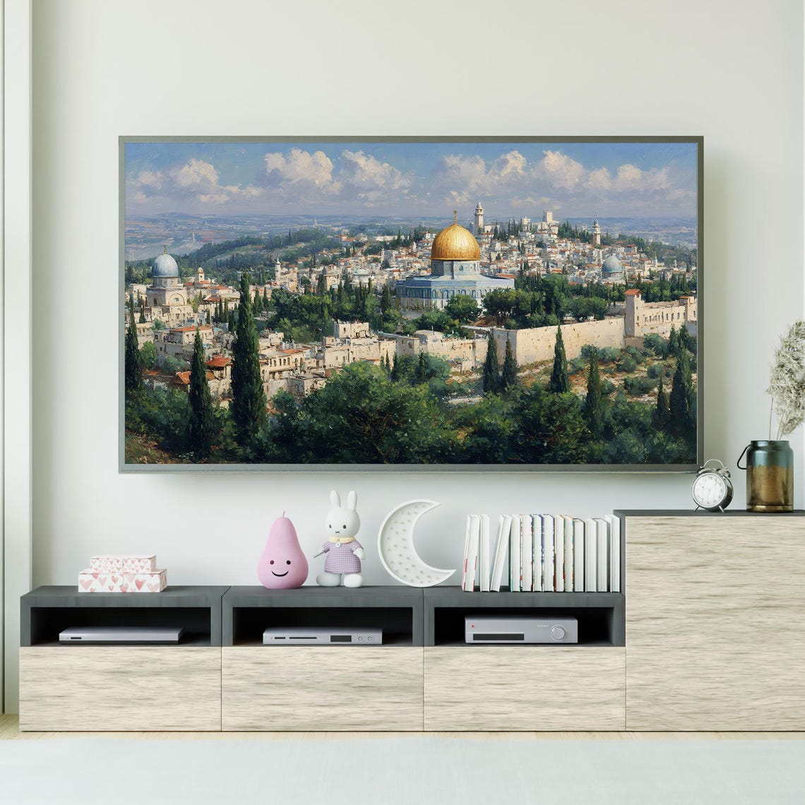 Jerusalem Cityscape Frame Tv Art Dome Of The Rock