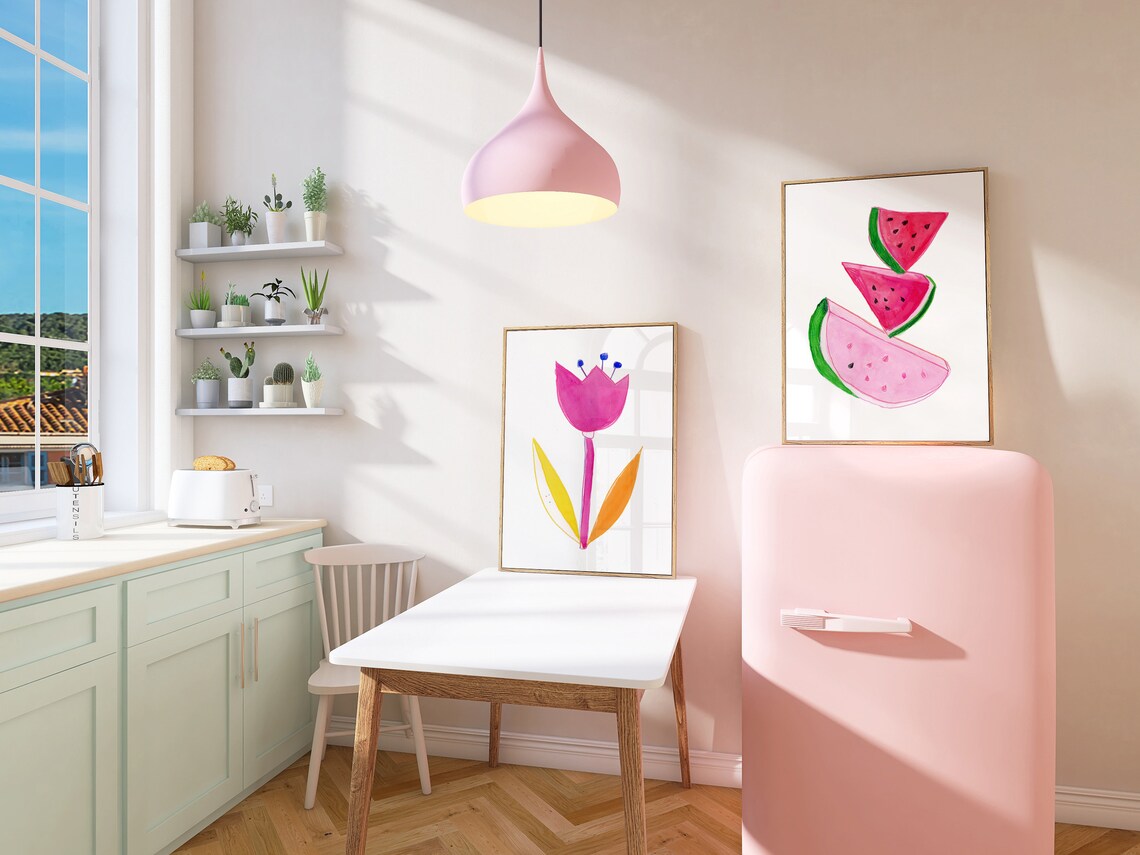 Pink Tulip Watercolor Floral Botanical Spring Flower Art Poster - Image 4