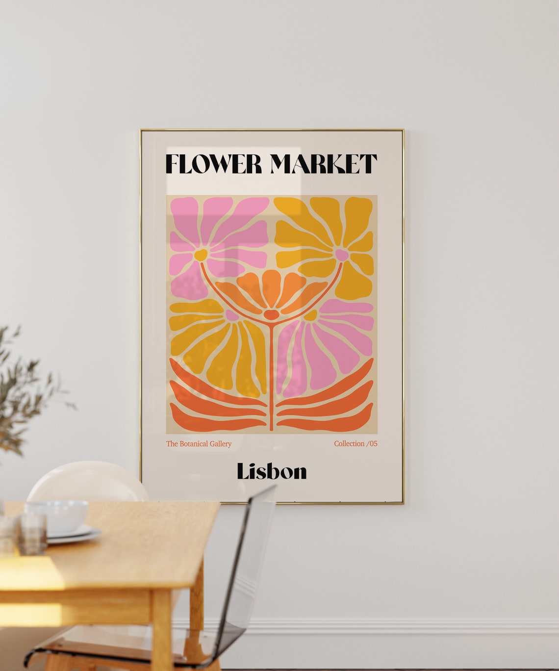 Lisbon Flower Market Poster Retro Flower Market Wall Art Boho 70s Flower Market Flower Market Print Retro Wall Art Floral Art F119 - Image 2