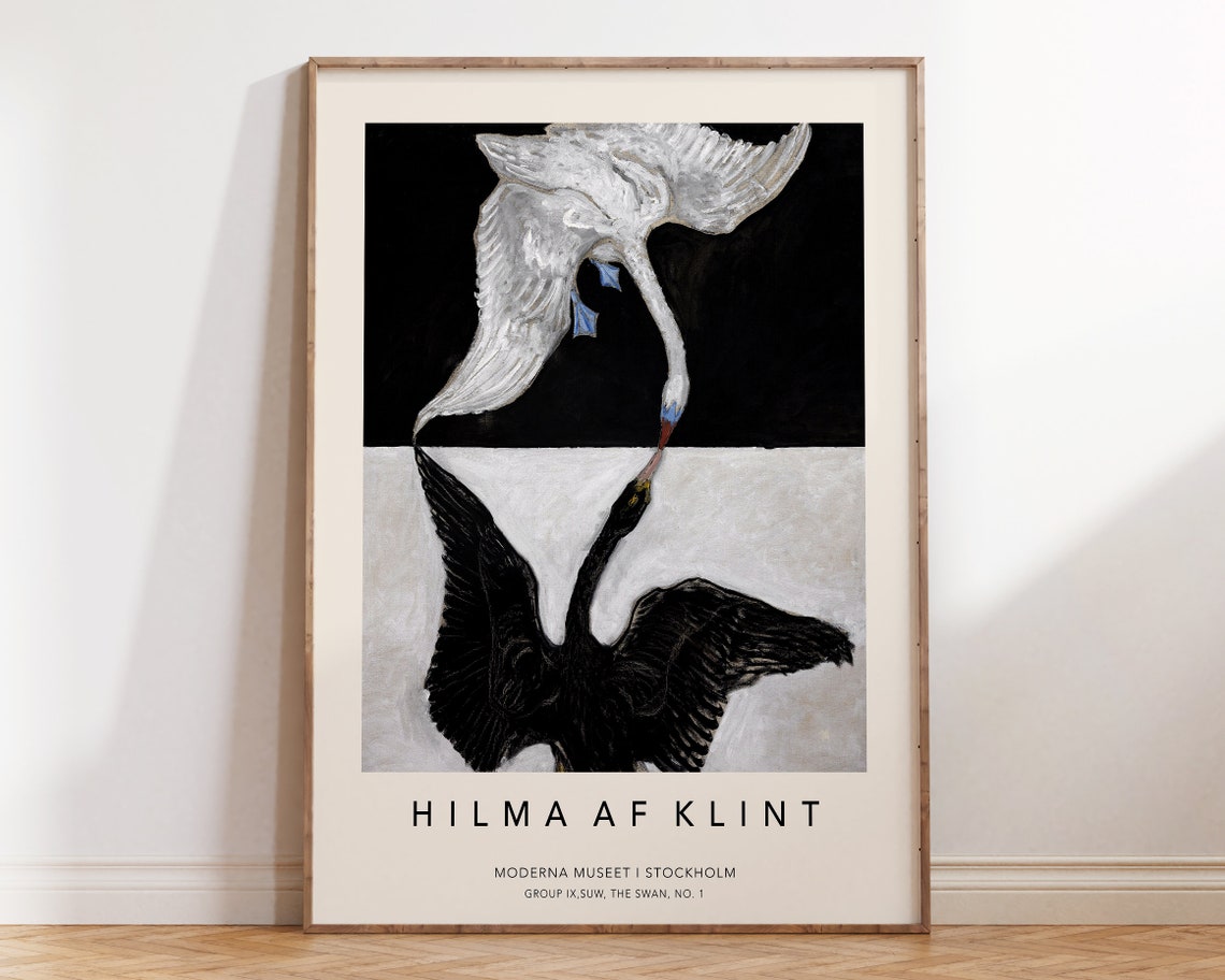 Hilma Af Klint The Swan No 1 Black And White Abstract Art Poster