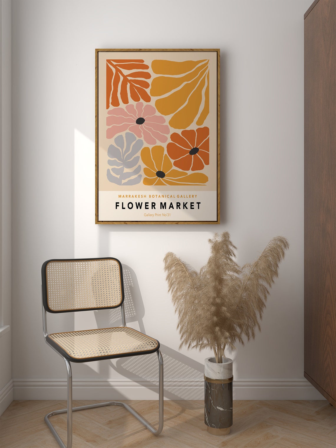 Marrakesh Flower Market Poster Flower Market Print Abstract Floral Poster Retro 70s Flower Market Boho Floral Art Print F104 - Image 2
