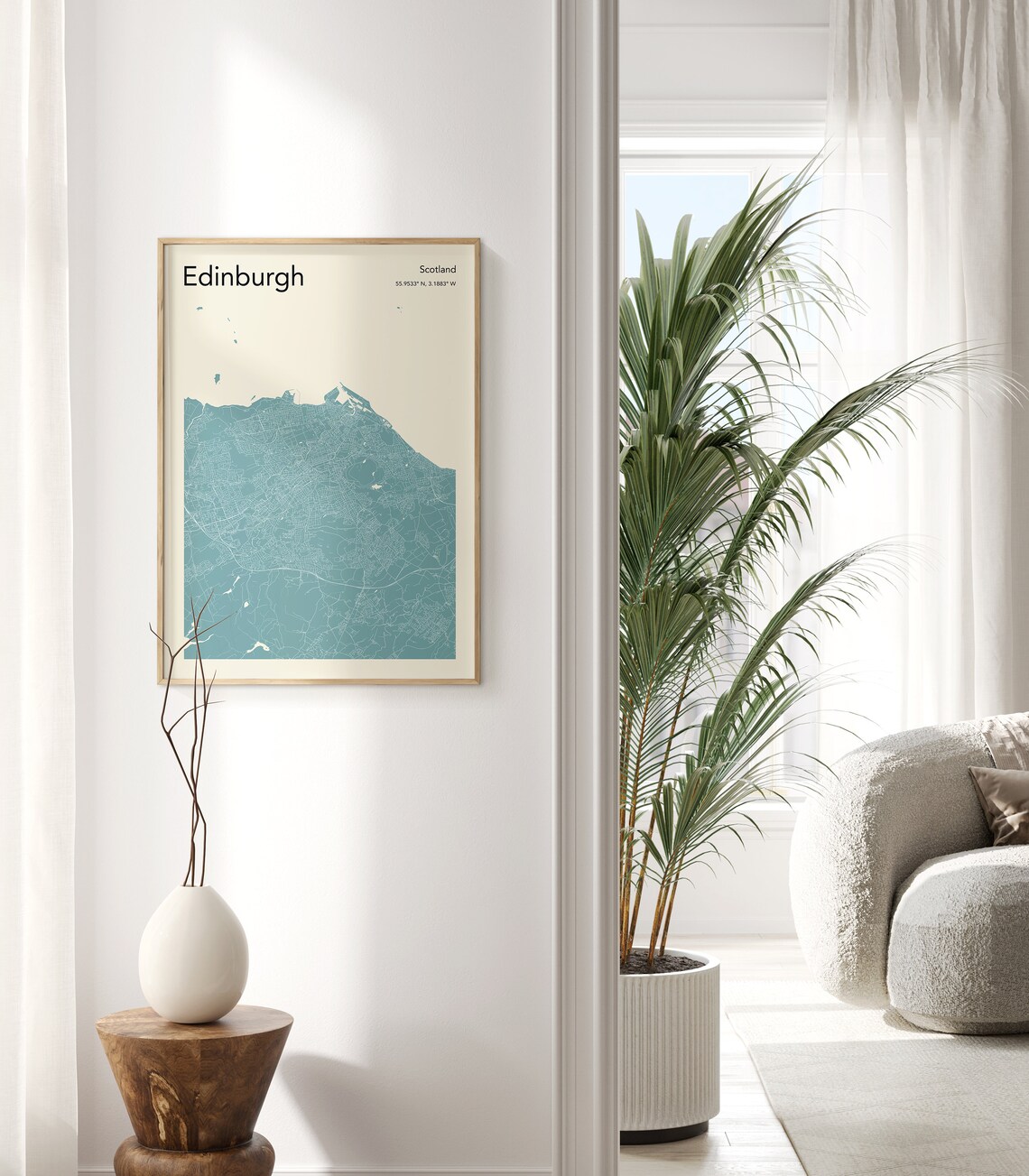 Edinburgh Map Print, Colour City Map Poster - Image 2