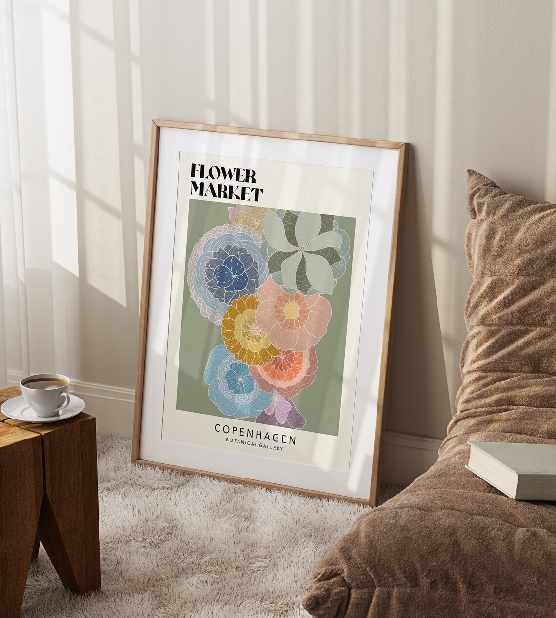 Flower Market Copenhagen Retro 70s Poster Print - Image 2