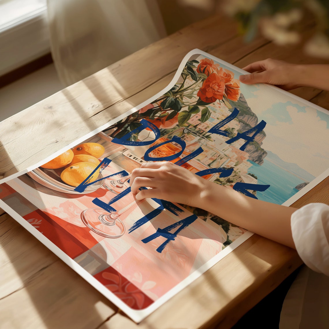 La Dolce Vita Italian Positano Amalfi Coast Lemon Spritz Poster - Image 2