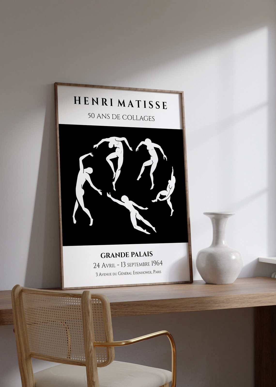 Henri Matisse La Danse Dancers Exhibition Black and White Poster - Image 2
