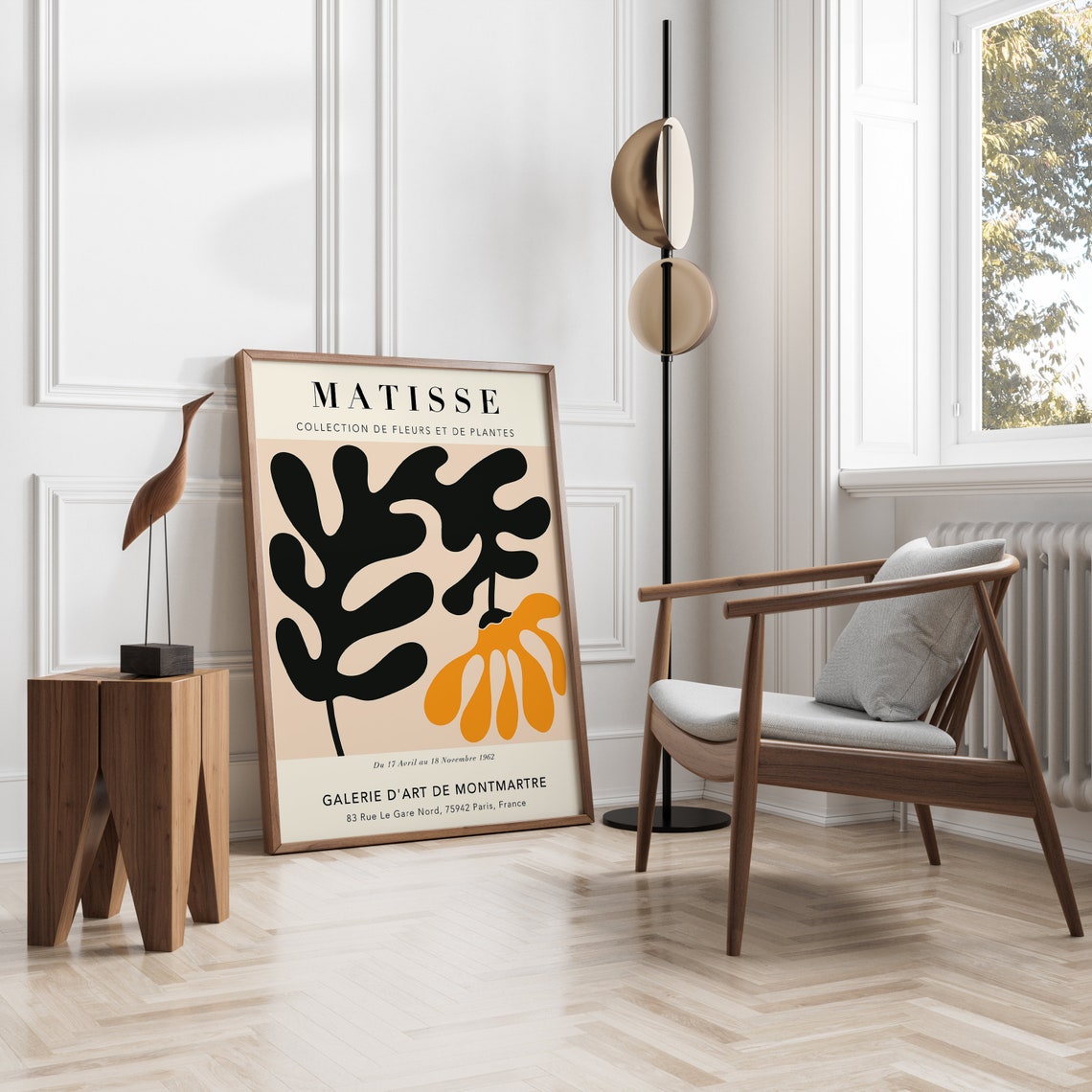 Matisse Cut Out Leaves Black Orange Exhibition Gallery Poster - Image 2