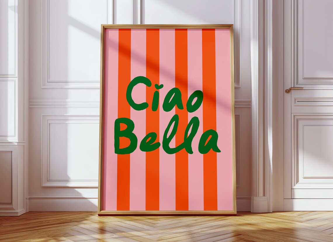 Ciao Bella Typography Print, Retro Italian Poster - Image 4