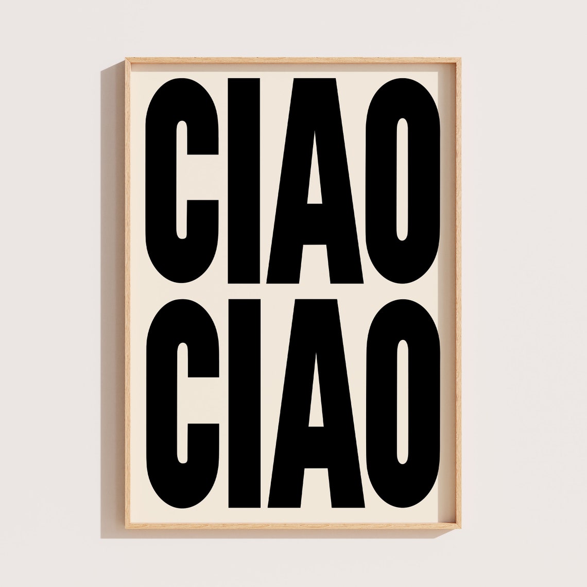 Ciao Ciao Black and Cream Bold Italian Typography Greeting Poster
