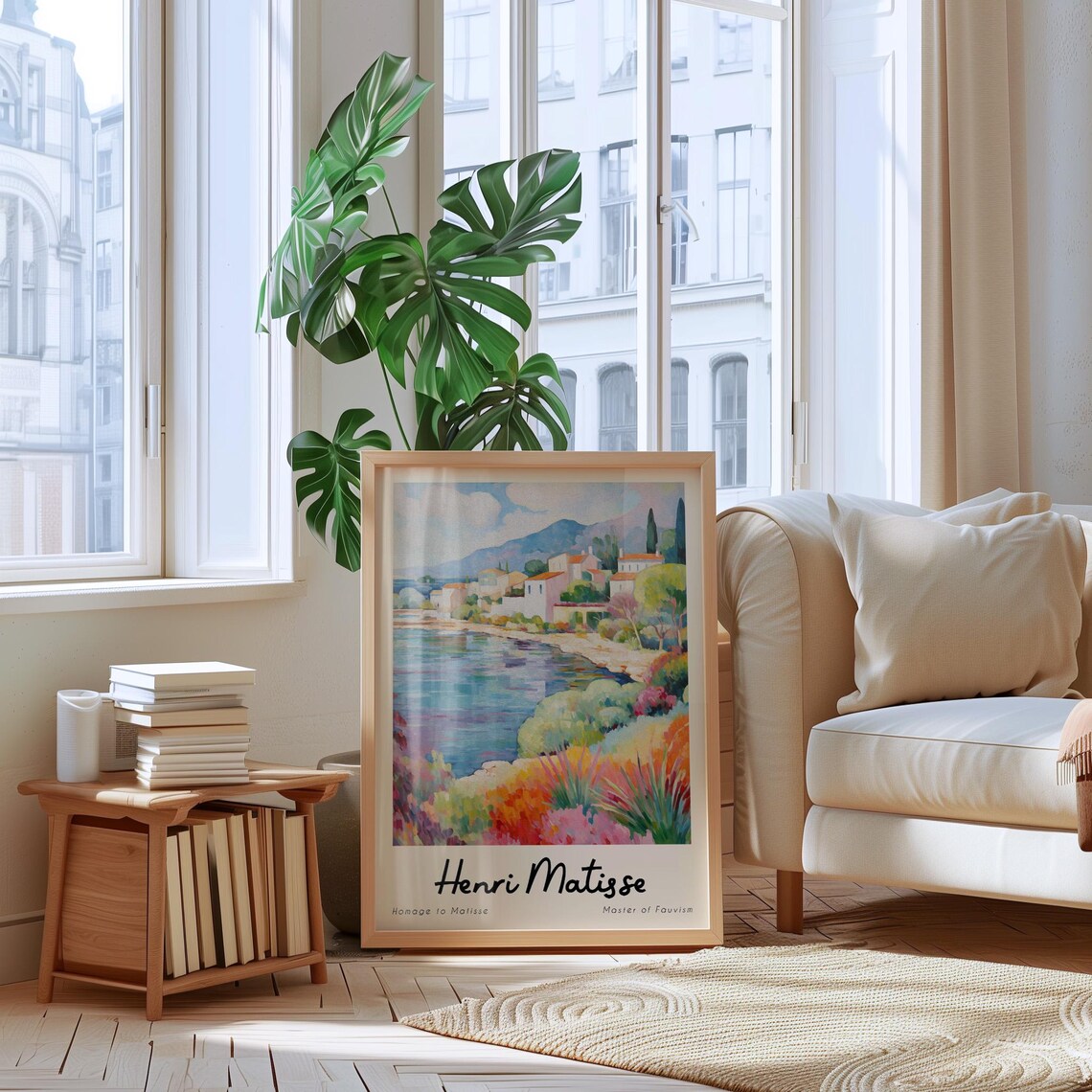 Henri Matisse Homage Coastal Bay Town Fauvism Exhibition Print - Image 3