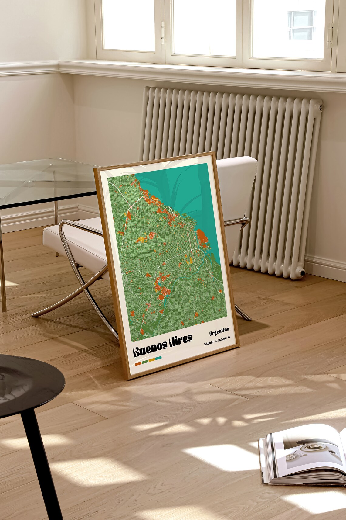 Buenos Aires Argentina Retro Colorful City Map Travel Poster - Image 3