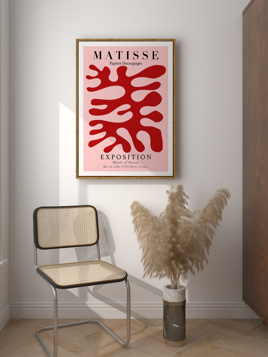 Matisse Papiers Decoupages Red Cut Out Leaf Pink Exhibition Poster - Image 2