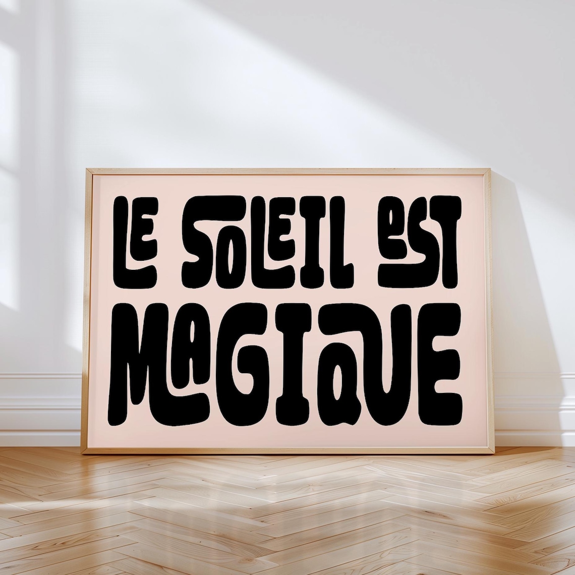 Le Soleil Est Magique Pink on Orange French Sunshine Quote Poster - Image 3
