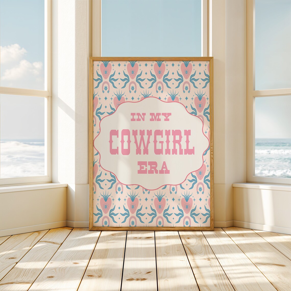 In My Cowgirl Era Pink Western Patterned Cowgirl Boots Poster - Image 2