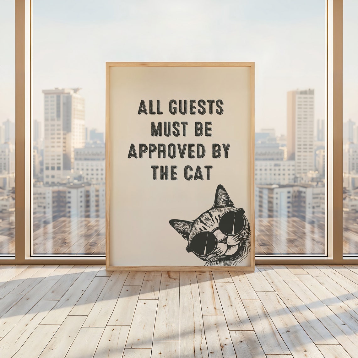All Guests Must Be Approved by the Cat Funny Entryway Poster - Image 2
