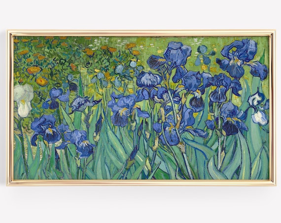 Van Gogh Irises Vintage Floral Art Print