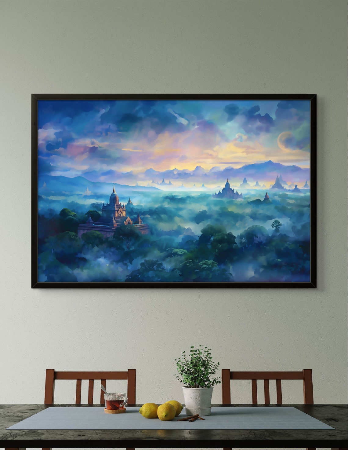 Bagan Myanmar Ancient Temples Rising Through Morning Mist Poster - Image 2