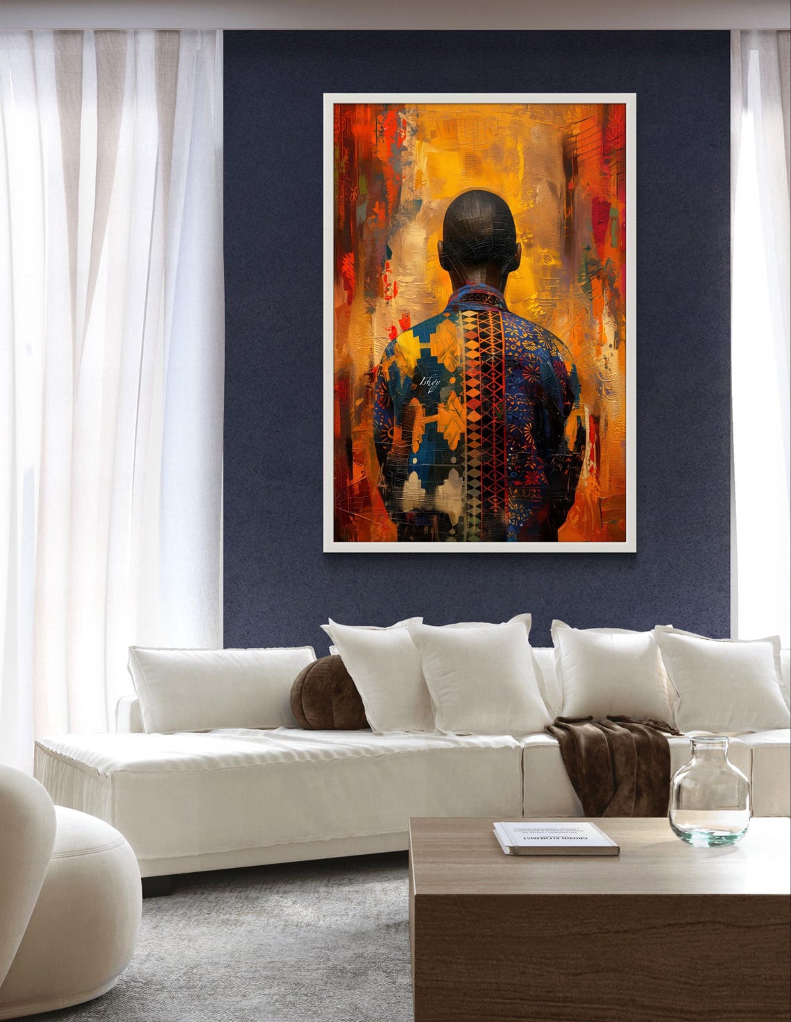 West African Man Dashiki Back Portrait Golden Warm Heritage Poster - Image 4