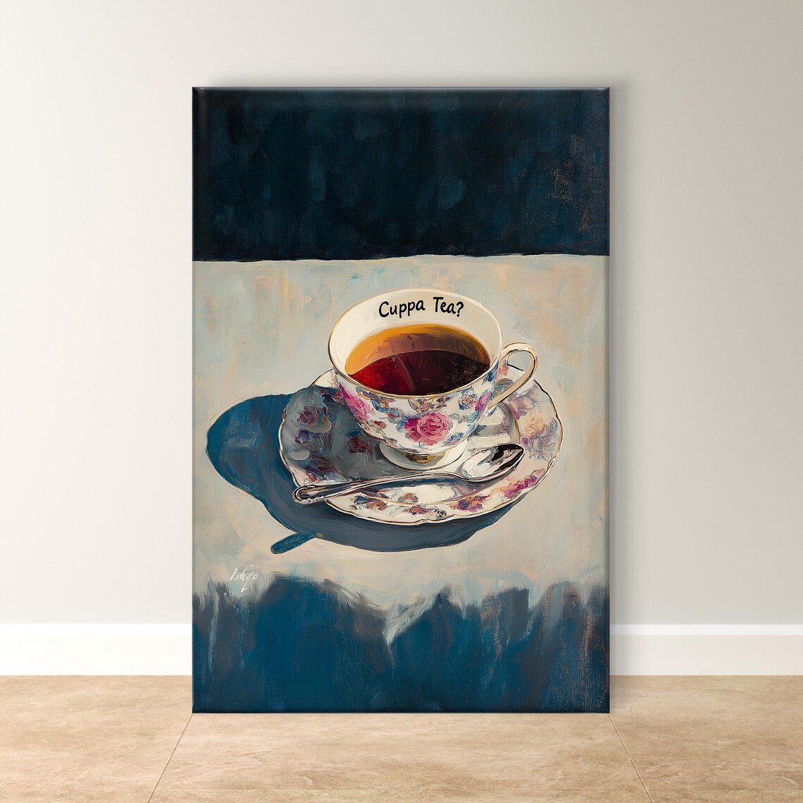 Vintage Floral Teacup Cuppa Tea Cozy Kitchen Art Wall Poster