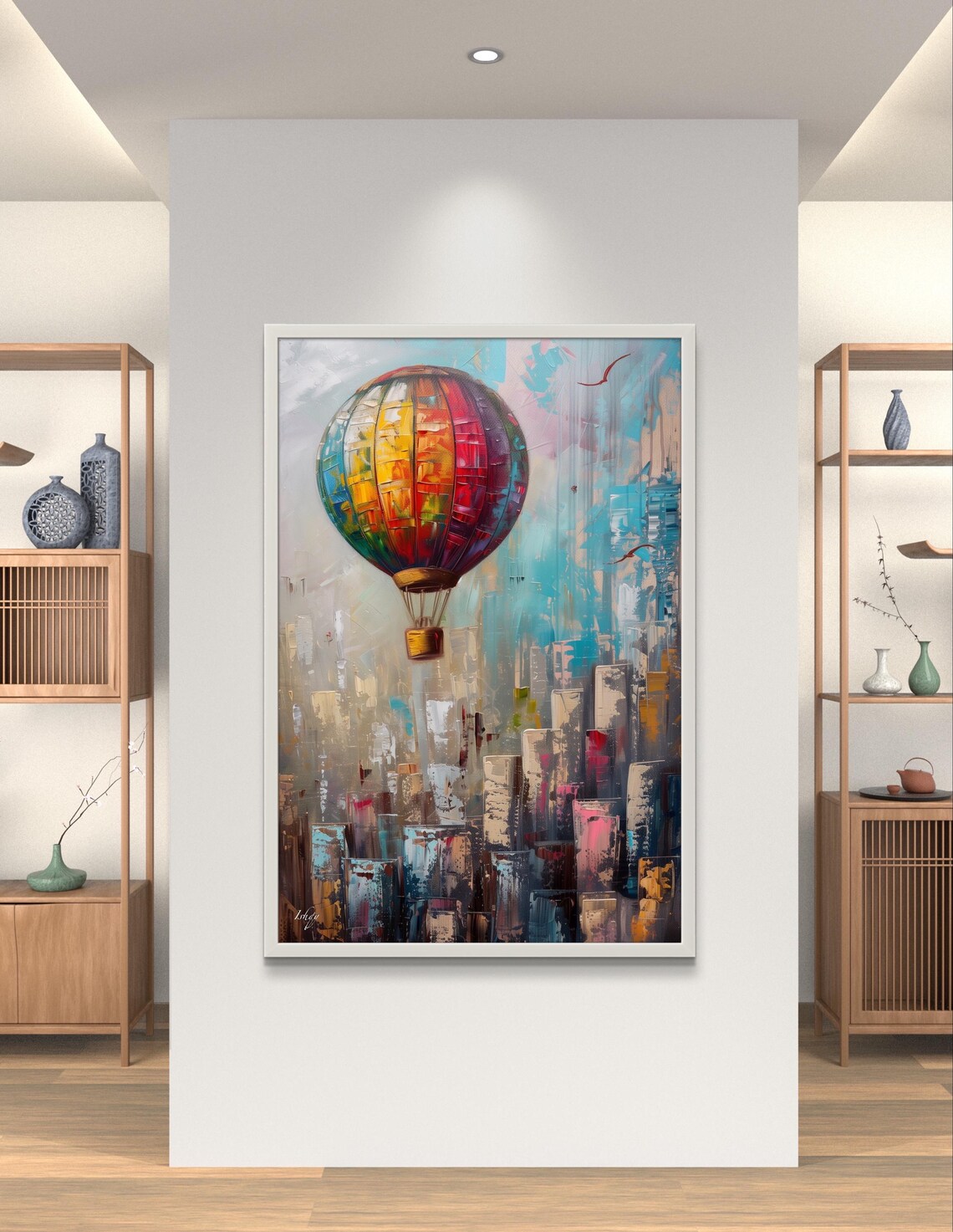 Hot Air Balloon Art Framed Venice Wall Decor Colorful Balloon Print Vibrant Cityscape Art Travel Wall Art Italian Living Room Decor - Image 3