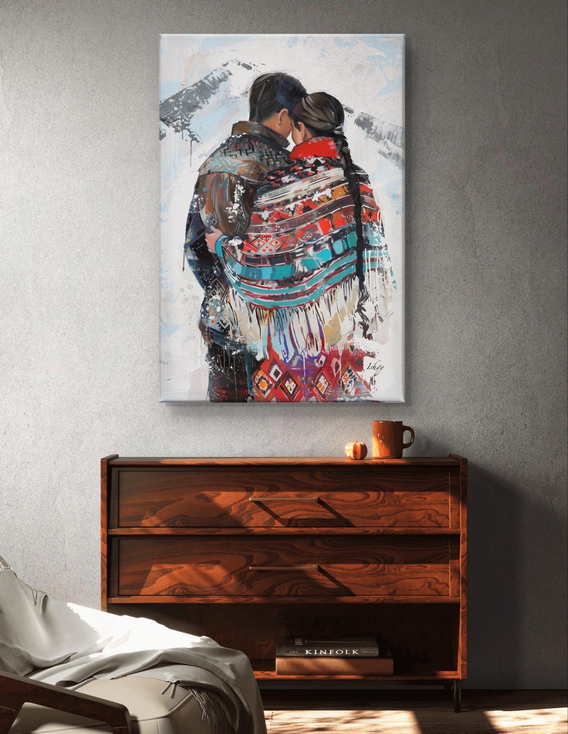 Sami Couple Snowy Embrace Nordic Winter Love Heritage Poster - Image 7