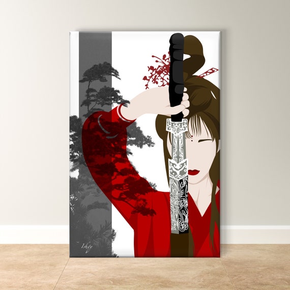 Samurai Woman Art Bold Japanese Decor Framed Warrior Print Cultural Wall Art Traditional Japanese Art Living Room Decor