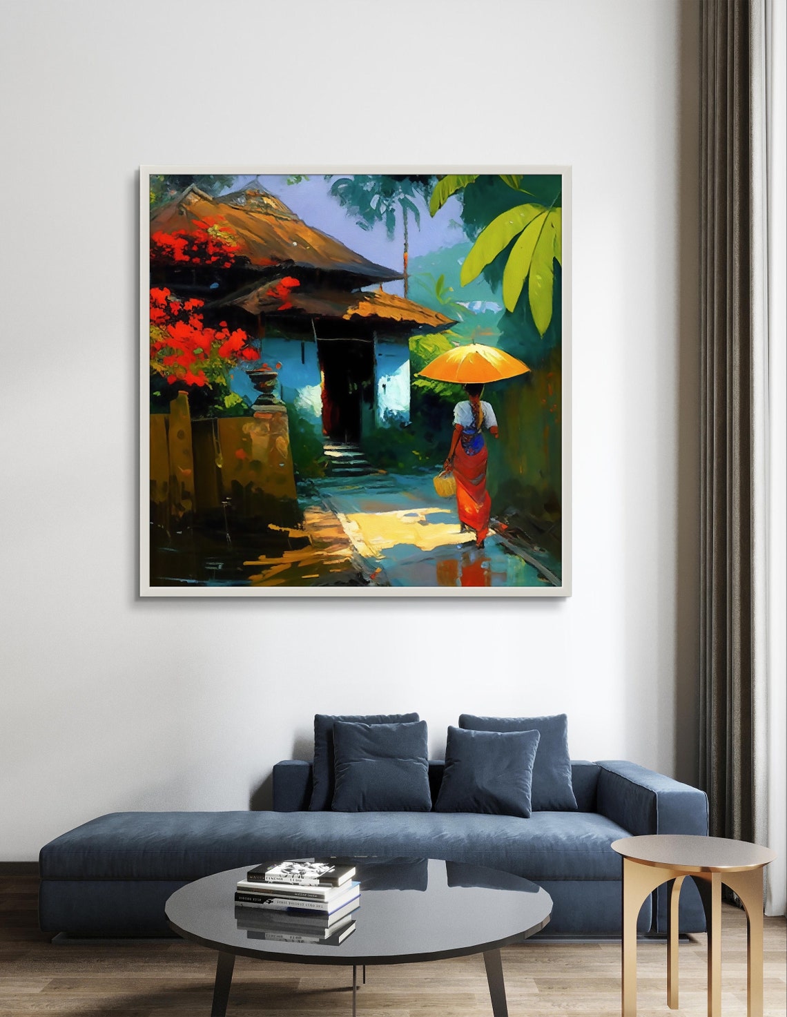 Vibrant Tropical Bali Village Scene With Thatched Cottage Poster - Image 4