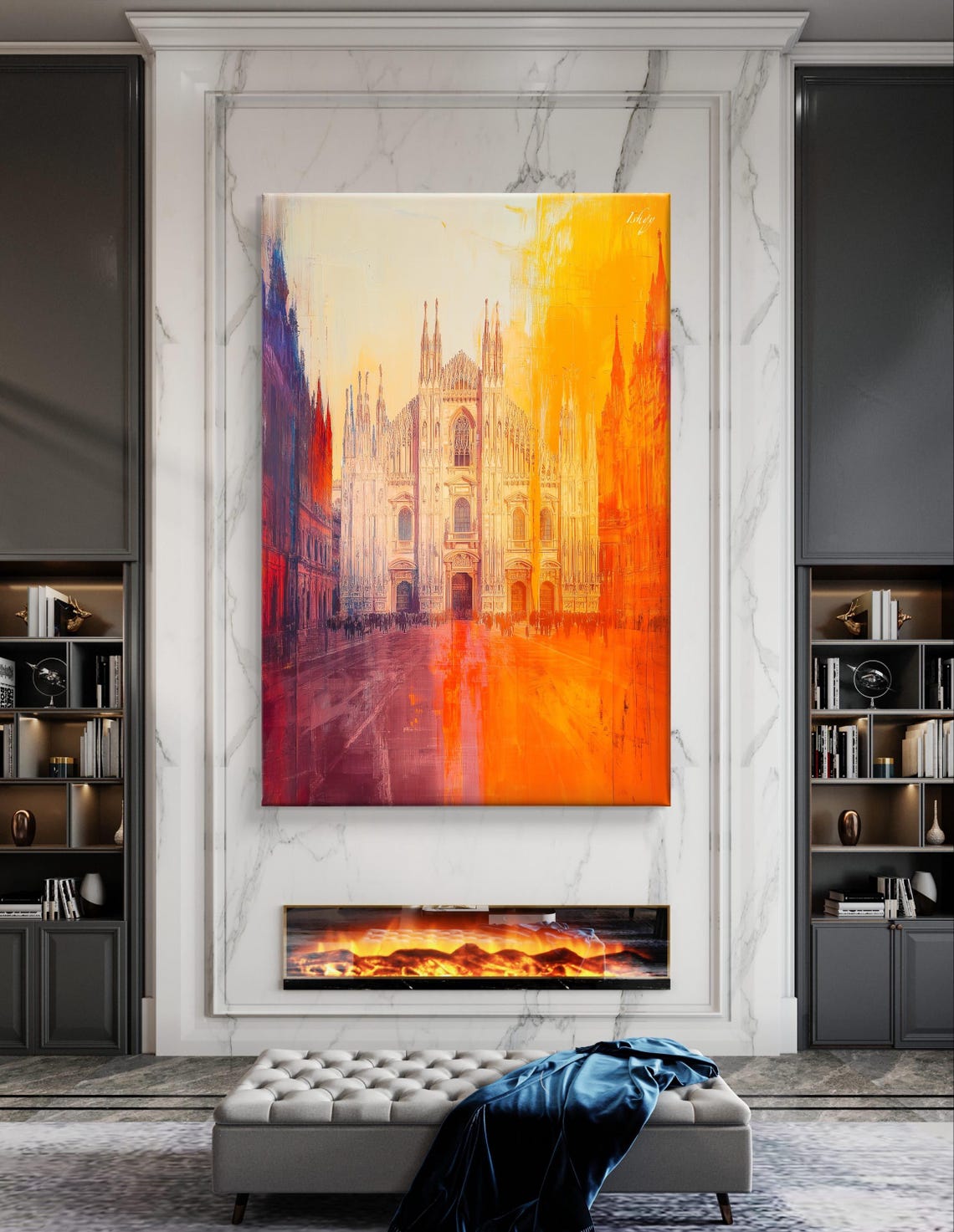 Duomo di Milano Cathedral Golden Sunset Hues Architectural Poster - Image 7