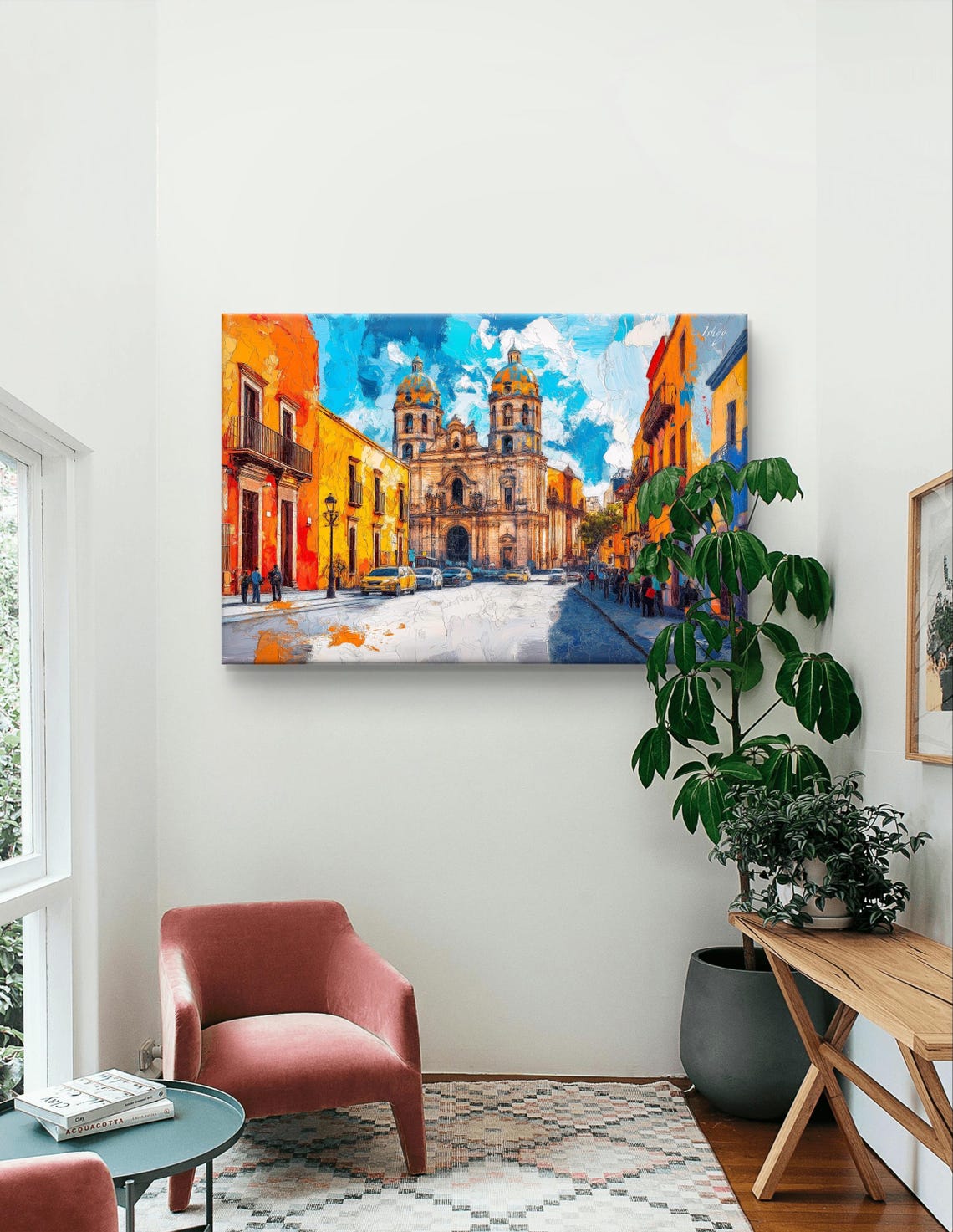Puebla Wall Art Mexican Pueblo Art Mexico Decor Vibrant Mexican Town Print Cultural Wall Art Travel Art Print Colorful Living Room Art - Image 6