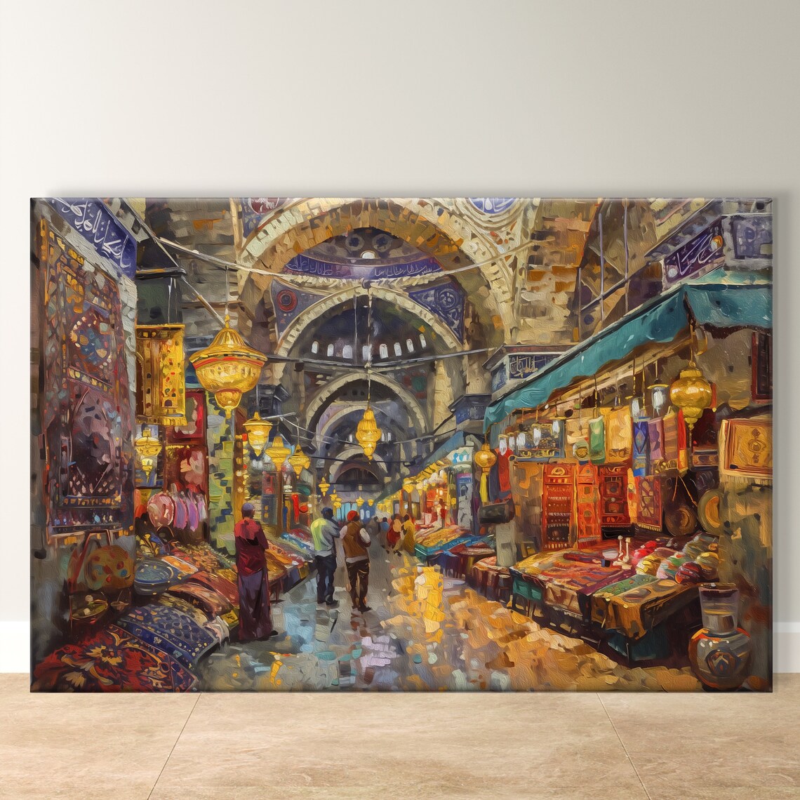 Grand Bazaar Istanbul Travel Poster, Market Scene