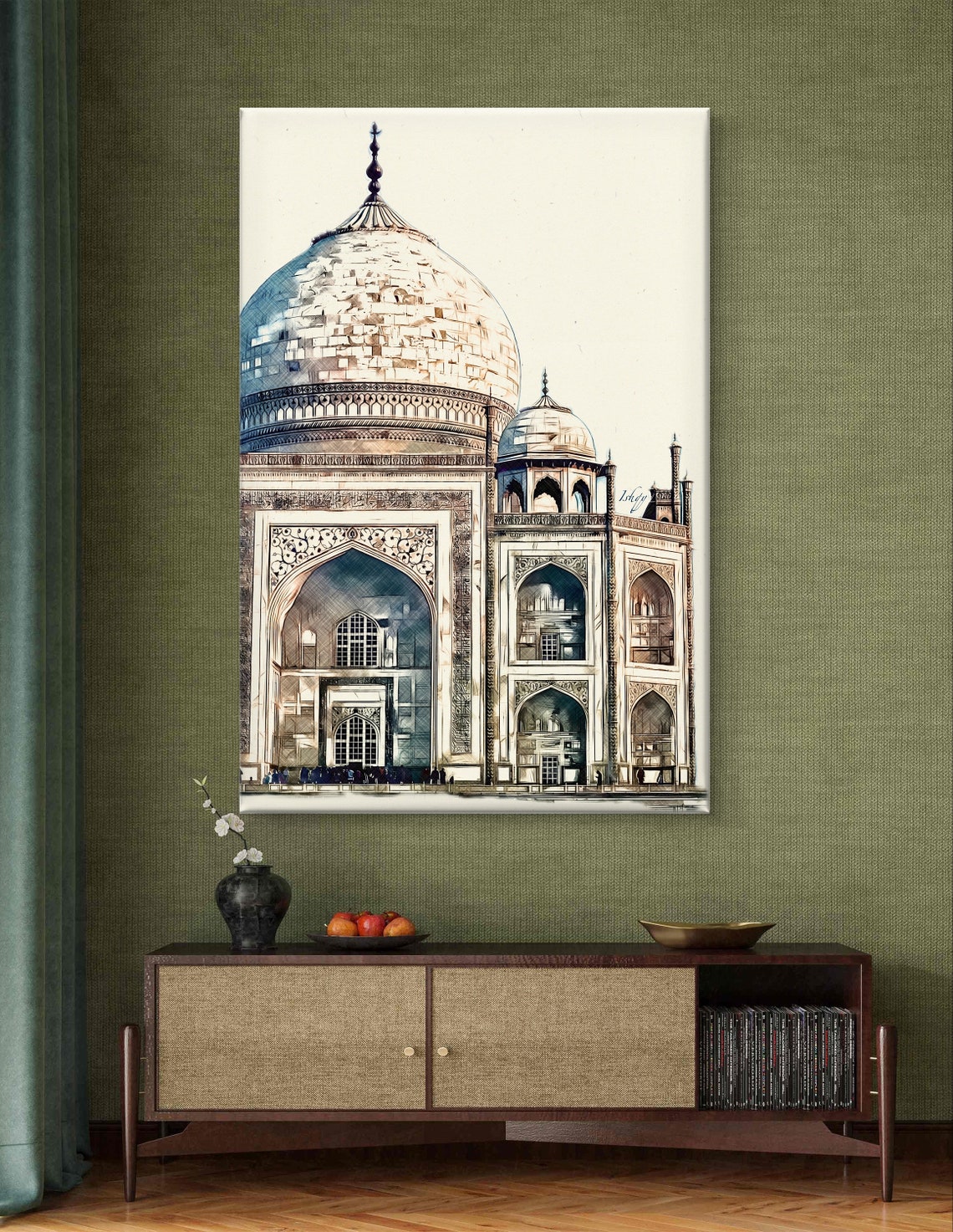 Taj Mahal White Marble Dome Minimalist Ink Sketch Decor Poster - Image 6
