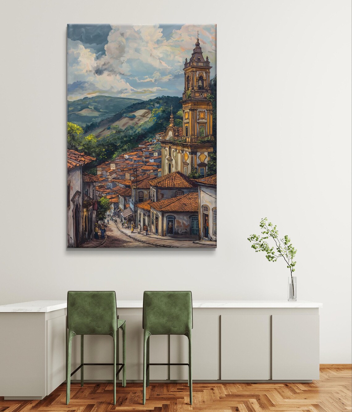 Ouro Preto Street Scene, Colonial Architecture Art Print - Image 5