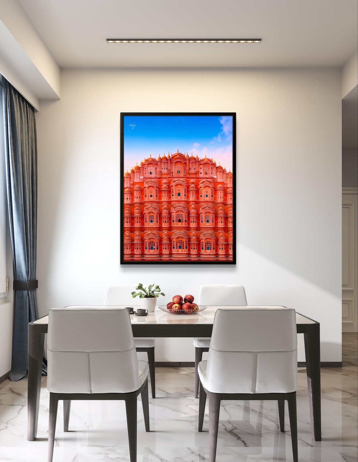 Hawa Mahal Jaipur Pink Palace Facade Iconic India Travel Poster - Image 2