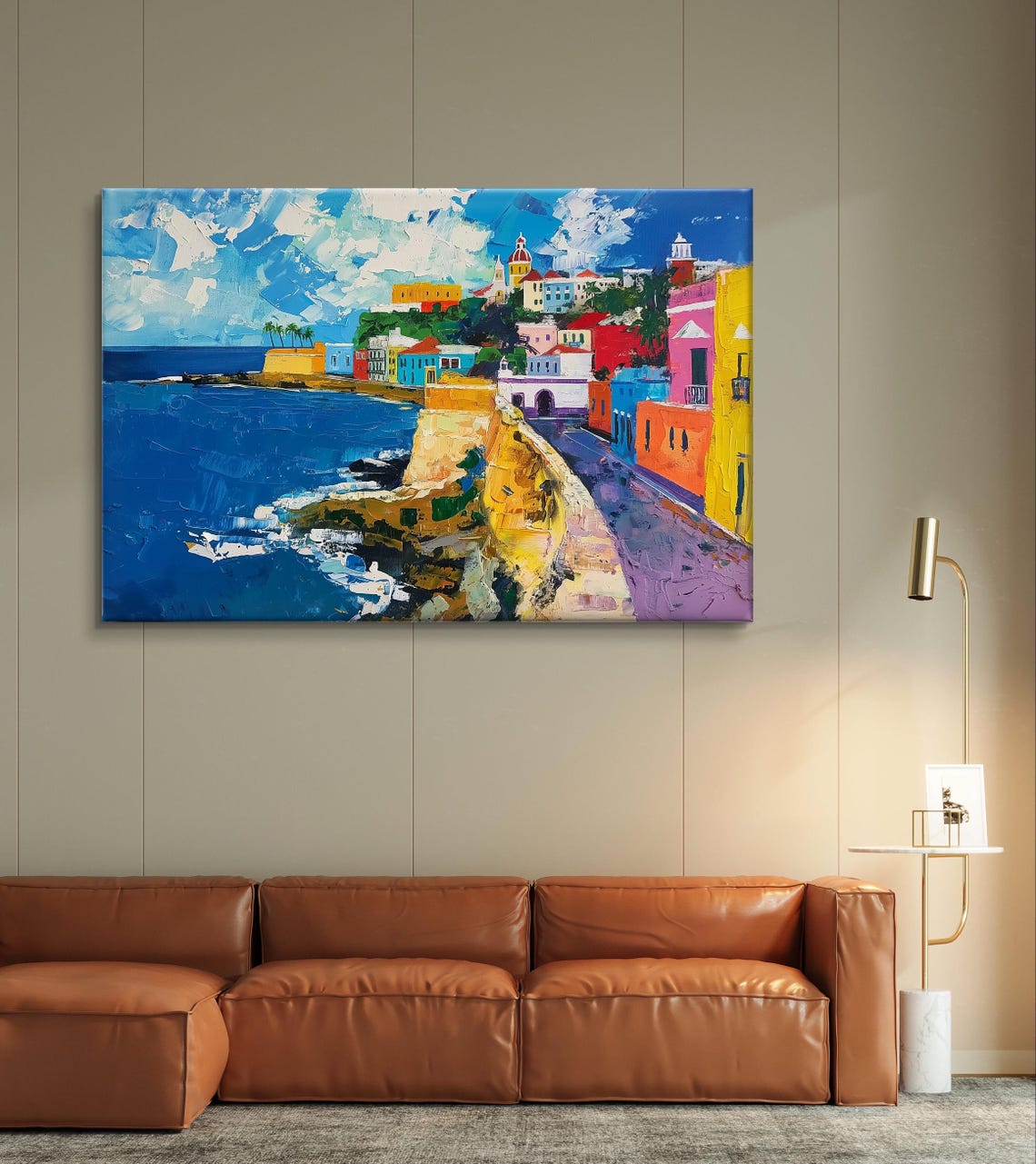 Old San Juan Puerto Rico Colorful Coastline Caribbean View Art Poster - Image 6