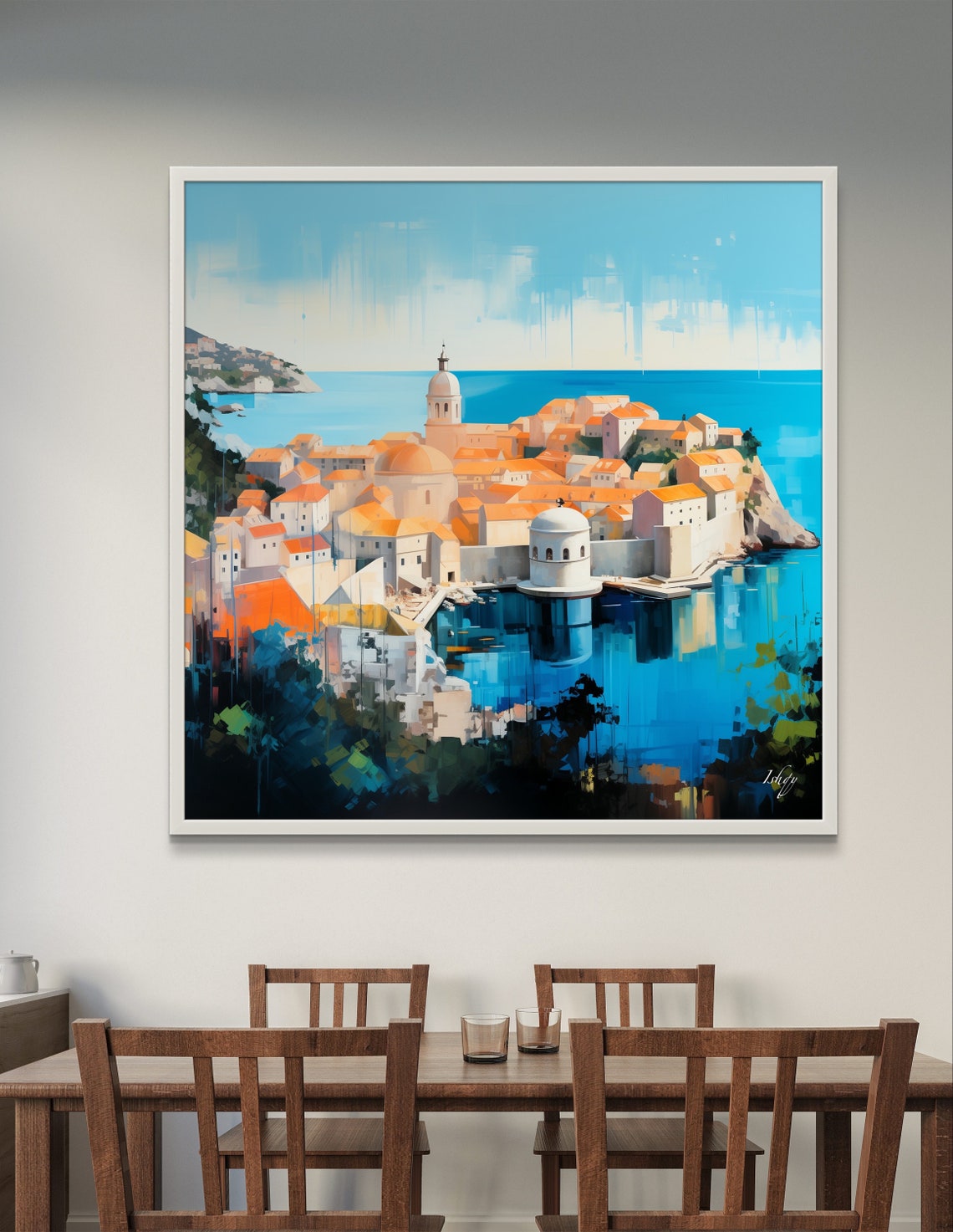 Dubrovnik Croatia Old Town Harbor and Orange Rooftops Coastal Poster - Image 4